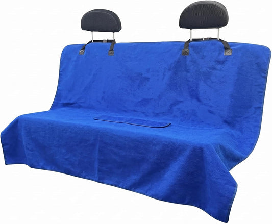 Waterproof Car Seat Cover for Front Seats, Protector for Cars SUVs Trucks, Sweat Towel Seat Covers Bucket for Gym,Workout,Beach,Hiking,Running(Blue,Rear Bench Seat Towel)