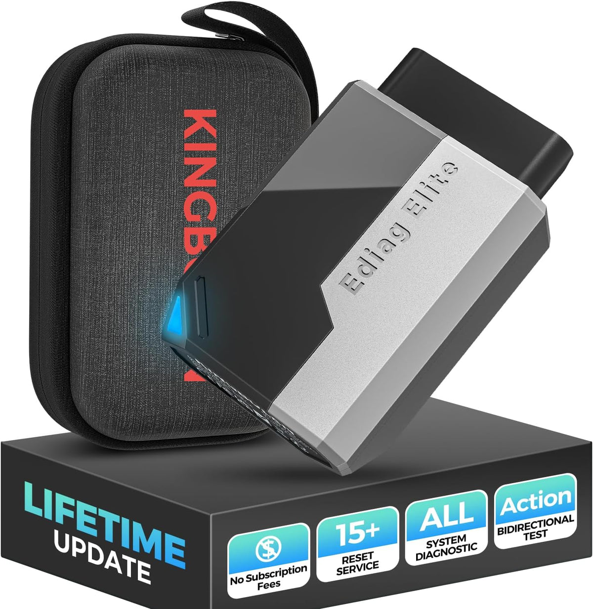 KINGBOLEN Ediag Elite OBD2 Scanner Bluetooth, Bidirectional Control Scanner All System Diagnostic Tool for iOS & Android, 15+ Hot Reset, CANFD Protocol, FCA AutoAuth, No Subscriptions Lifetime Update