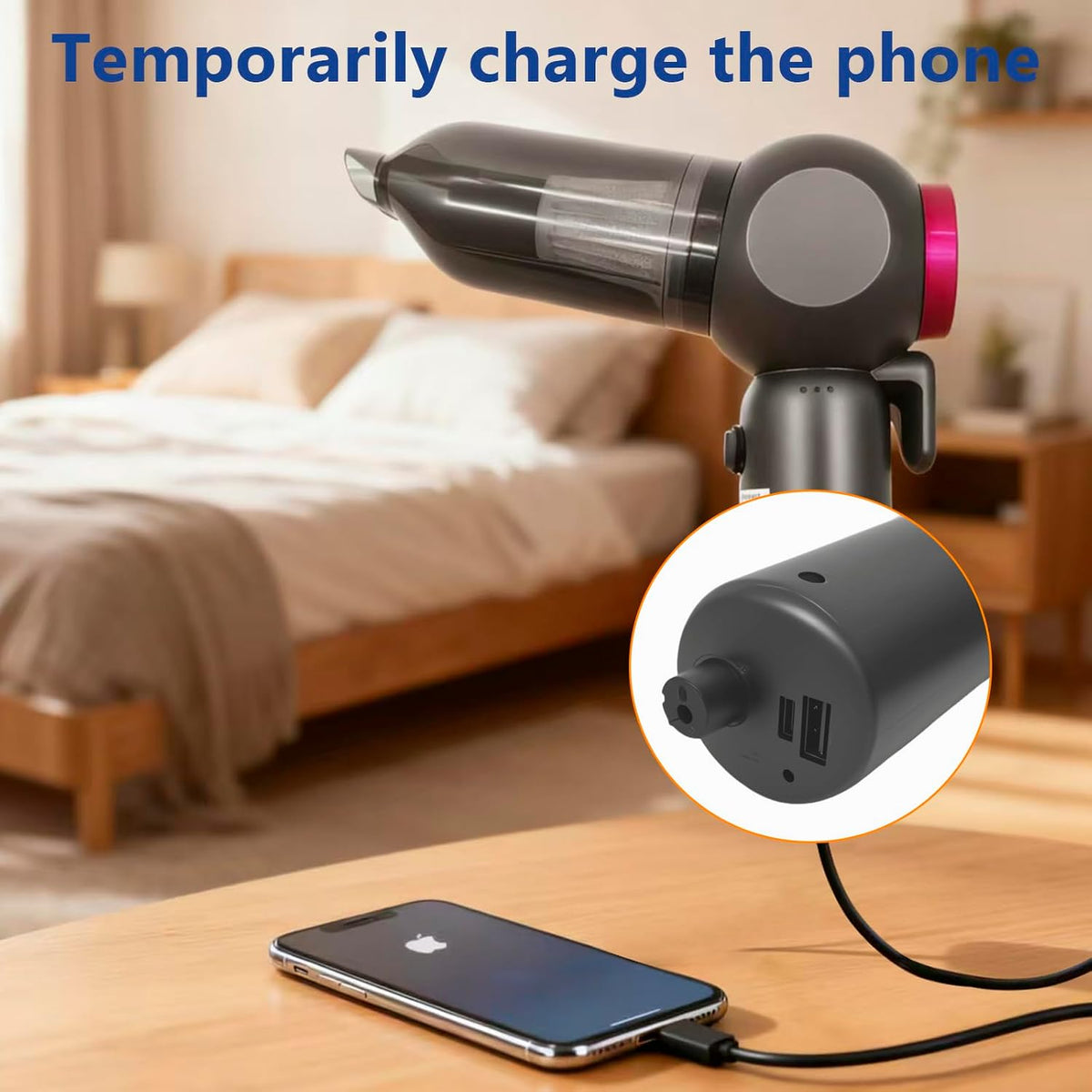Car Vacuum，Handheld Car Vacuum Cleaner Cordless，20000Pa Vacuum Portable Cordless Powerful 120W Brushless Motor & 60 Min Runtime, 6-in-1 Portable (6000mAh Battery)
