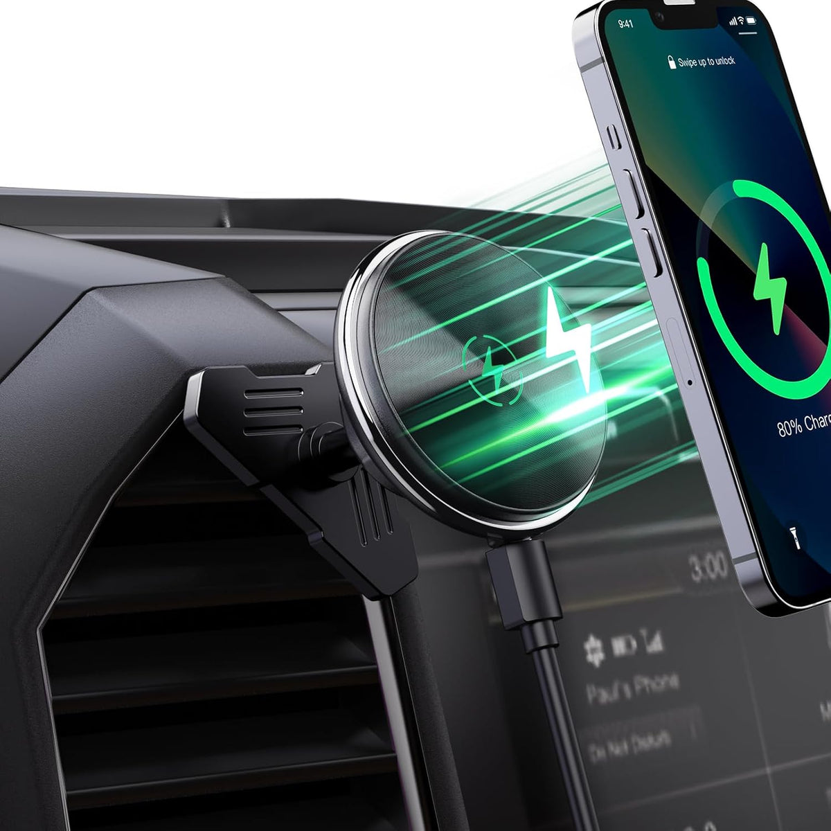 Wireless Charging Vent Magnetic Vent Phone Mount for 2015-2020 Ford F-150