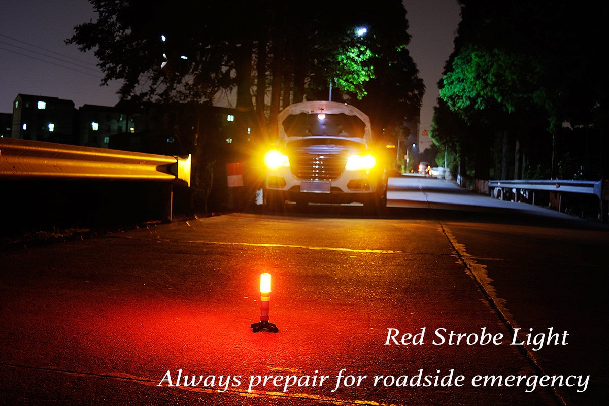 Led Road Flares Emergency Lights 2 Pack - Emergency Roadside Lights with Magnetic Base and Stand for Car Marine Vehicles Trucks - Comes in Solid Storage Case - Beacon Safety Strobe Light Warning Alert