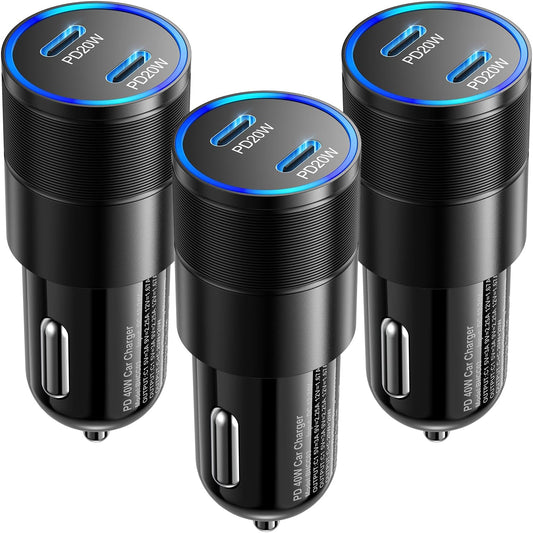 USB C Car Charger 40W,OKRAY Dual USB Type C PD3.0 Fast Charging Car Charger