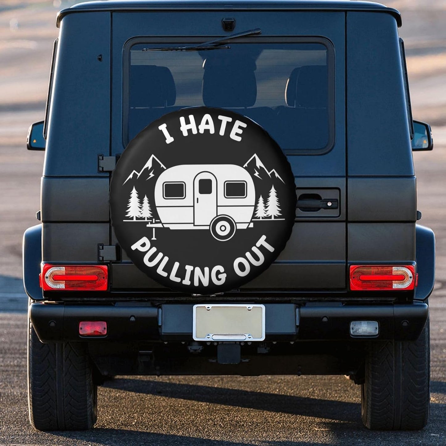 I Hate Pulling Out Funny Camping Spare Tire Cover - Waterproof, Dust-Proof, Sunscreen Universal Wheel Protector for Trailer, SUV, Truck, and RV 17 inch