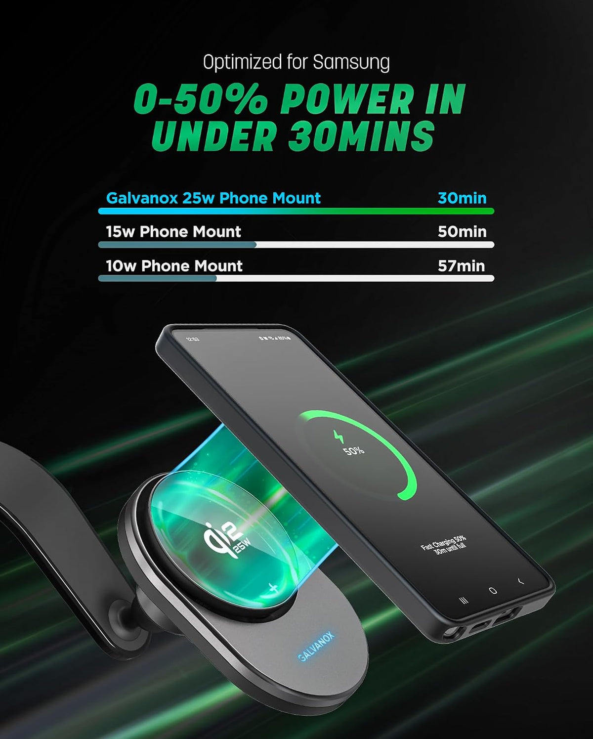Qi2.2 Certified Wireless Car Mount Charger, 25W Magnetic Fast Charging