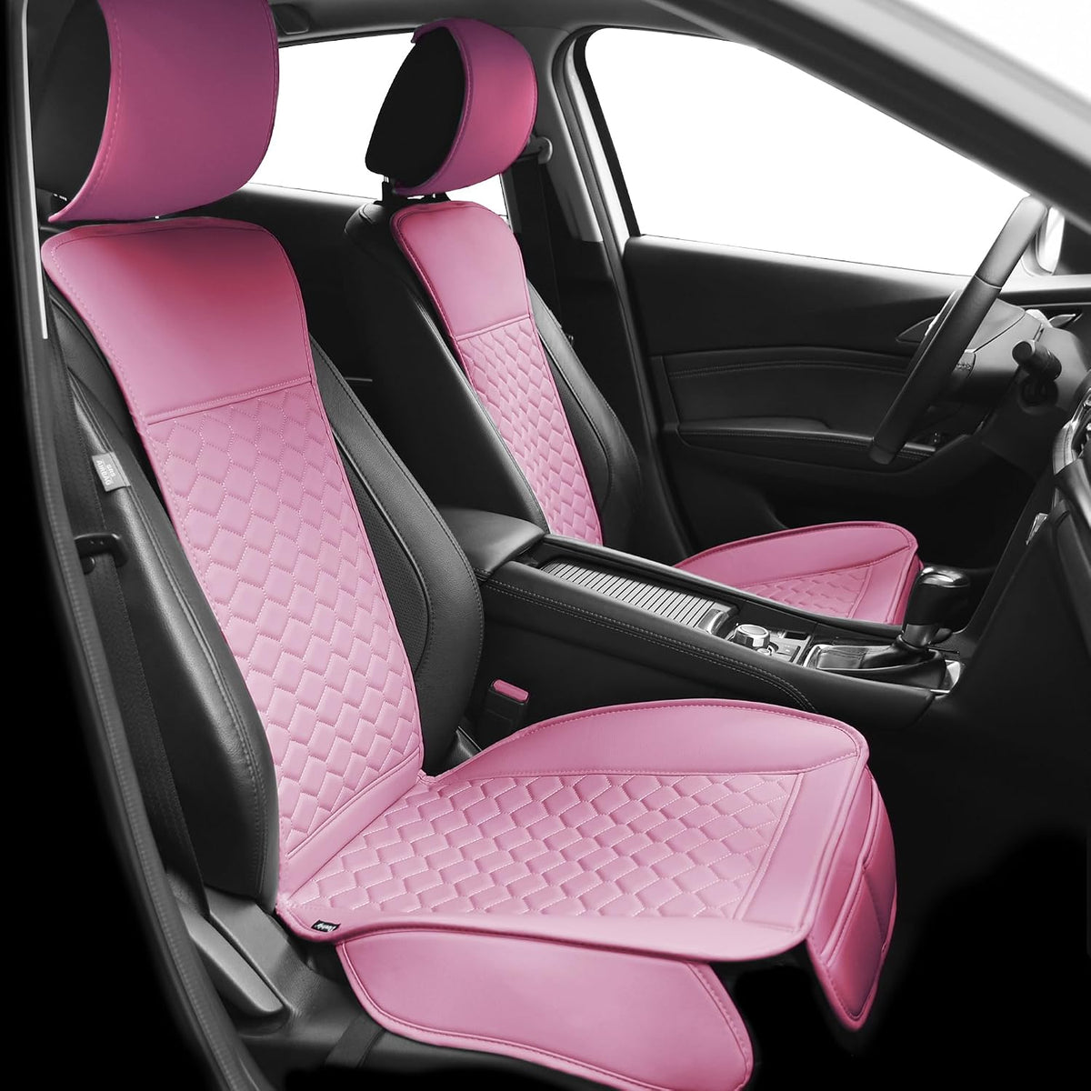 Elantrip Leather Car Seat Covers Front 2PC Waterproof Universal Fit Gray