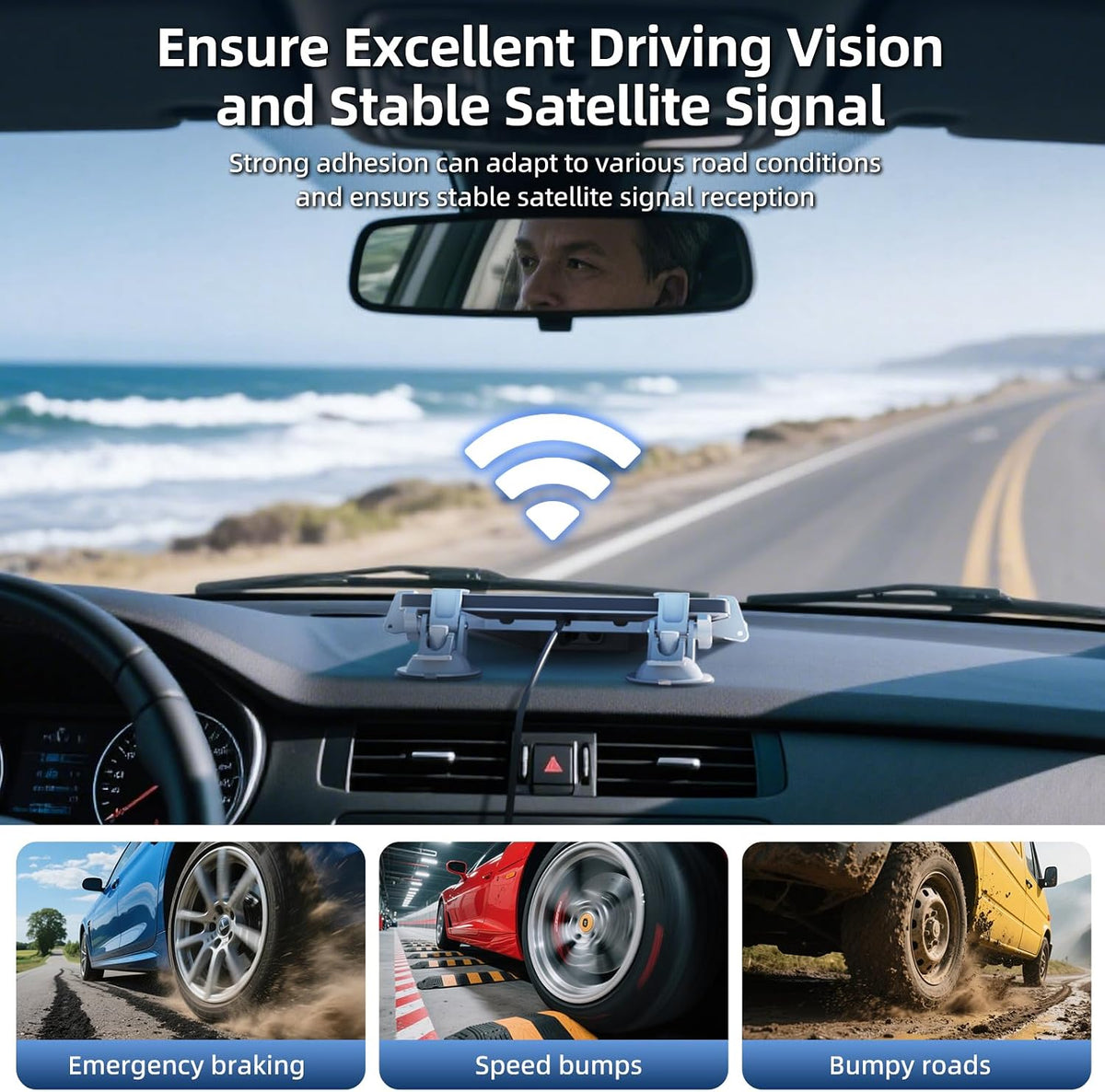 for Starlink Mini Car Mount for Dashboard, Star-Link Mini Suction Cup Mount