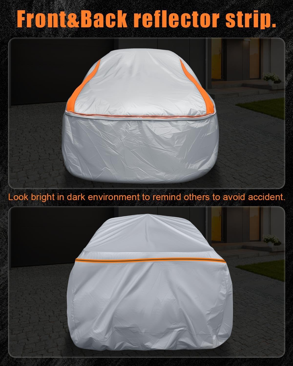 Full Enclosed Sliver Car Cover Universal Fit for CRV,RAV4,Rogue,CX5/CX30,Forester/Crosstrek,Lexus NX/UX,Tiguan,Escape,Tucson,X1/X2,GLA/GLB, XT4/GT4,Audi Q3,Vibe/Aztek,Prius/Civic Hatchback