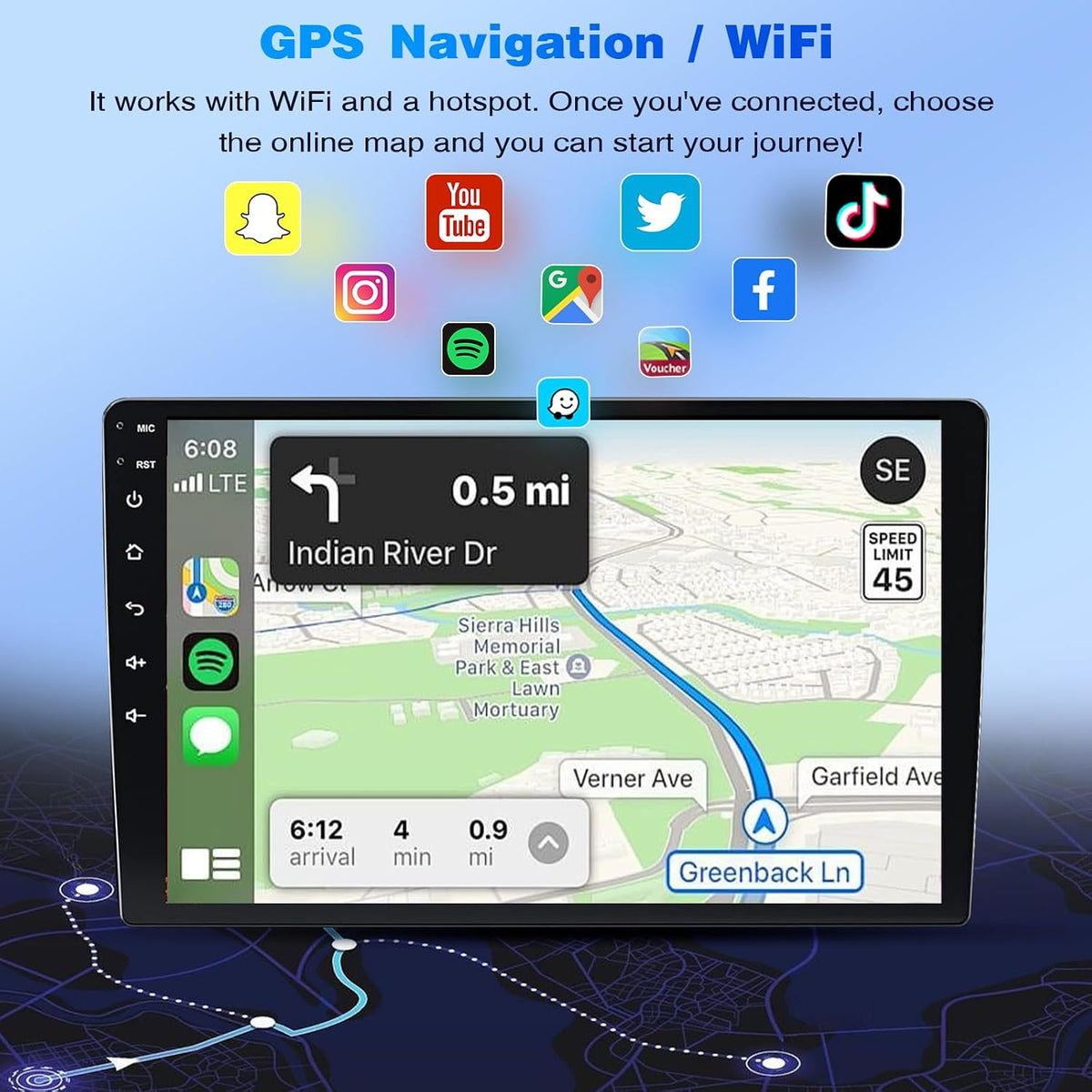 2G+32G Android 13 Car Stereo Radio Compatible for Mazda 5 2011-2013, 9inch Touchscreen with Wireless Carplay & Android Auto, WiFi, GPS, Mirror Link, FM/RDS, SWC + AHD Backup Camera, 2+32GB