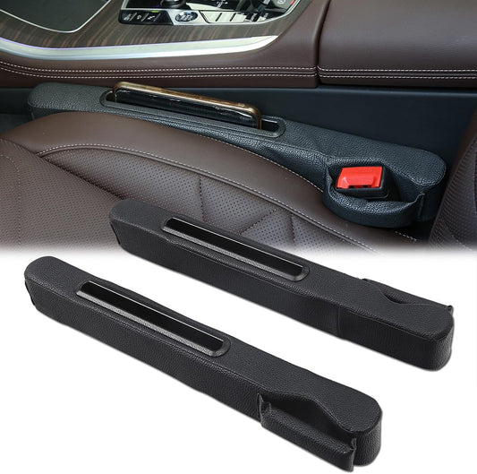 2 Pack Car Seat Gap Filler with Storage Box,Car Console Gap Filler,Fill the Gap Between Seat and Console,Prevent Things from Dropping,Convenient to Storage Keys and Phone(Black2)