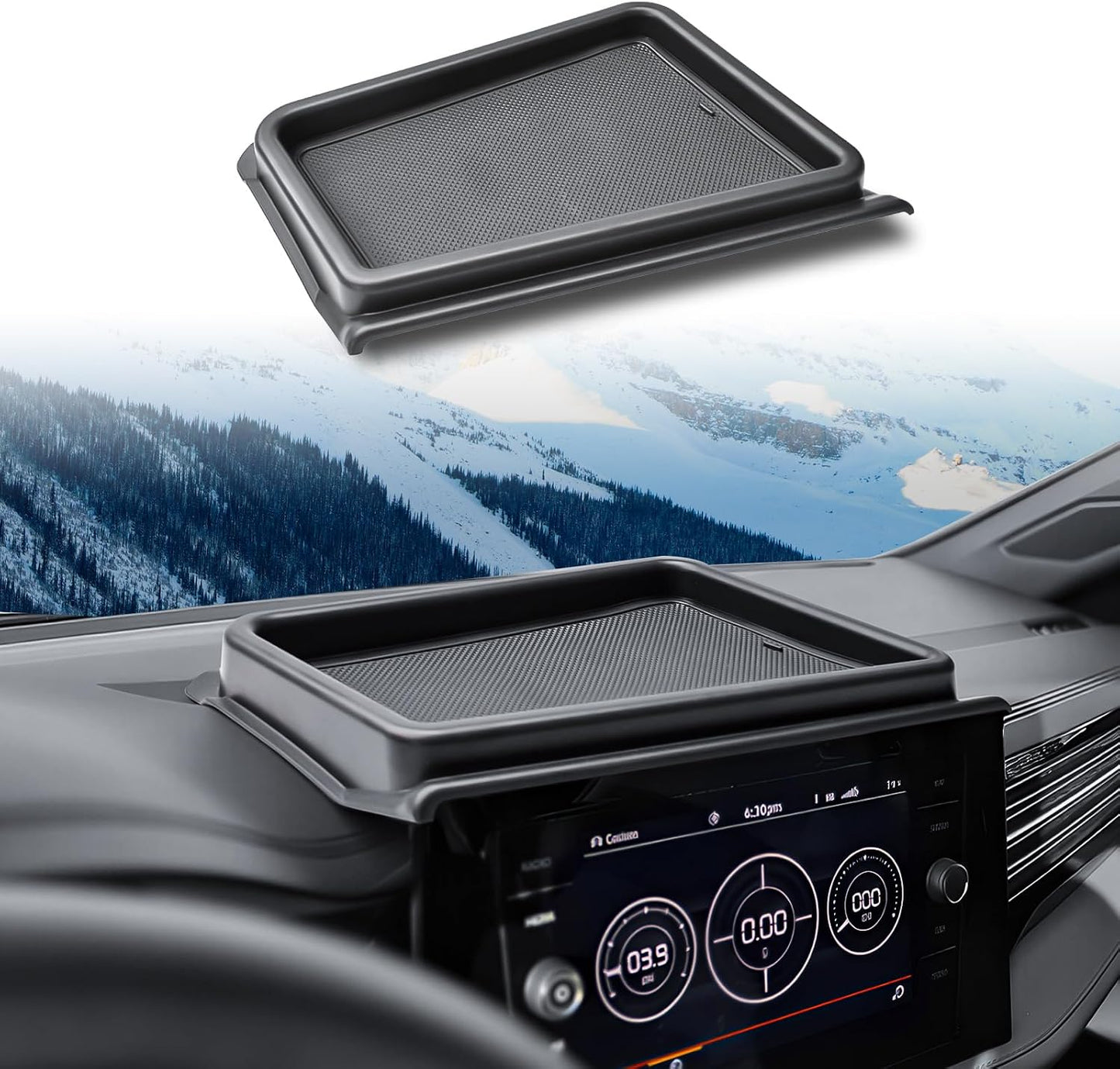 Dashboard Organizer Storage Tray for 2025 2026 Volkswagen Jetta Accessories | Behind 8-inch Screen Organizer, Unused Space Utilized, Quick Access Essentials, ABS Material with Rubber Insert