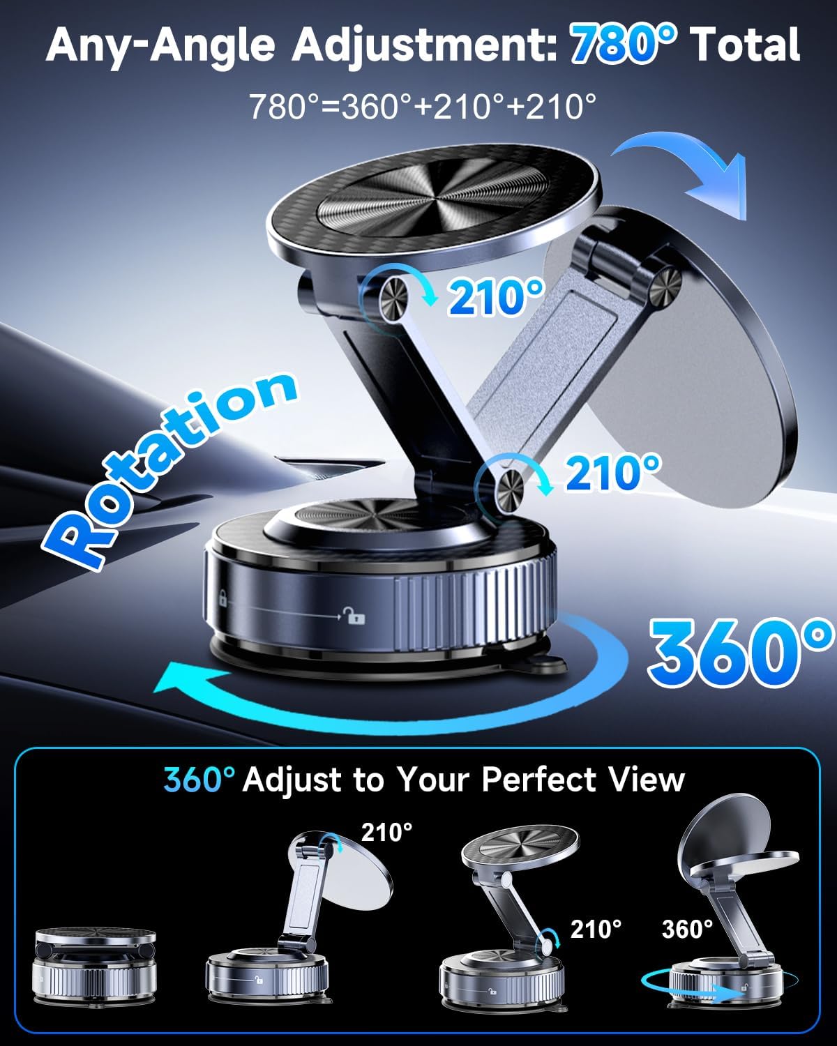 for MagSafe Car Mount, Vacuum Magnetic Car Phone Holder Stand for Your Car
