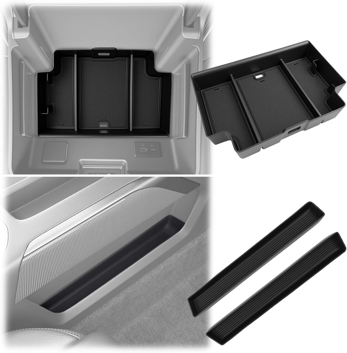 Center Console Organizer for 2022-2025 Chevy Silverado/GMC Sierra 1500 & 2024 Silverado/Sierra 2500 3500HD, Insert Armrest Storage Box Tray Accessories(Only Fits Full w/Bucket Seats)