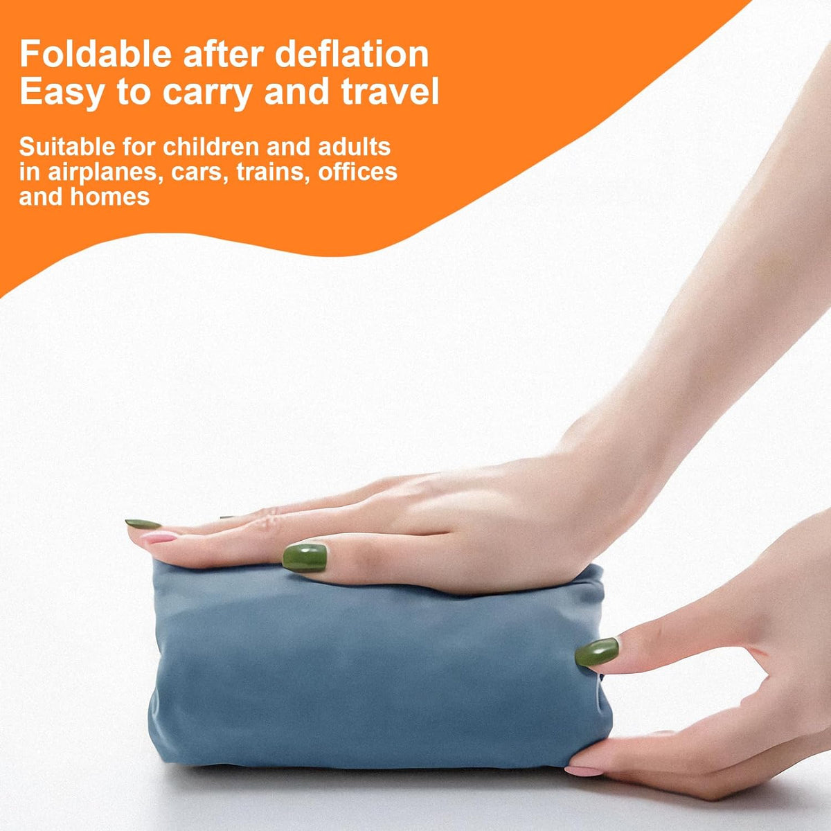 Inflatable Foot Rest Inflatable Travel Foot Rest Pillow Car Seat Footrest for Long Trips Inflatable Stool Compact and Portable Travel Essentials Suitable for Airplane, Car, Home, Office, Campsite