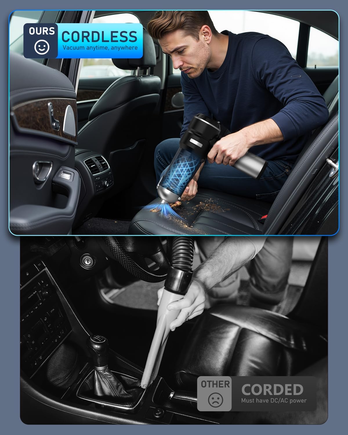NEVERLAND Cordless Handheld Car Vacuum, 15000PA 4-in-1