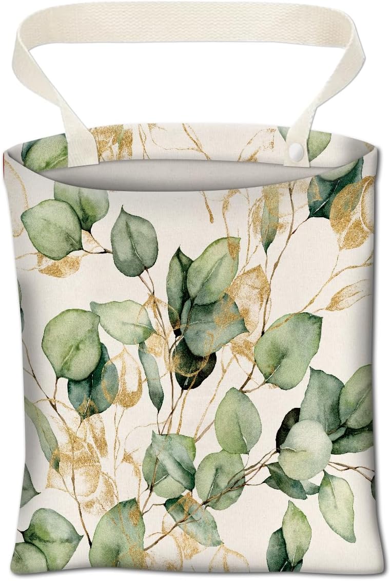 Cute Car Organizer and Storage Bag, Hanging Trash Bin for Vehicle, Travelling, Camping - Colorful Flowers Pattern