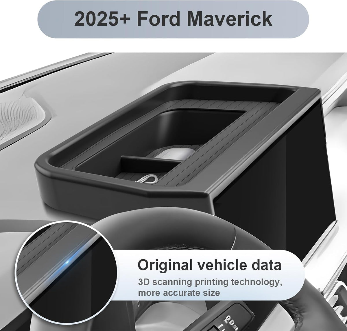 SKTU 2025 2026 Ford Maverick Dashboard Organizer Behind Screen Console Tray For 2025 2026 Maverick XL/XLT/Lobo/Lariat/Tremor Durable ABS Accessories