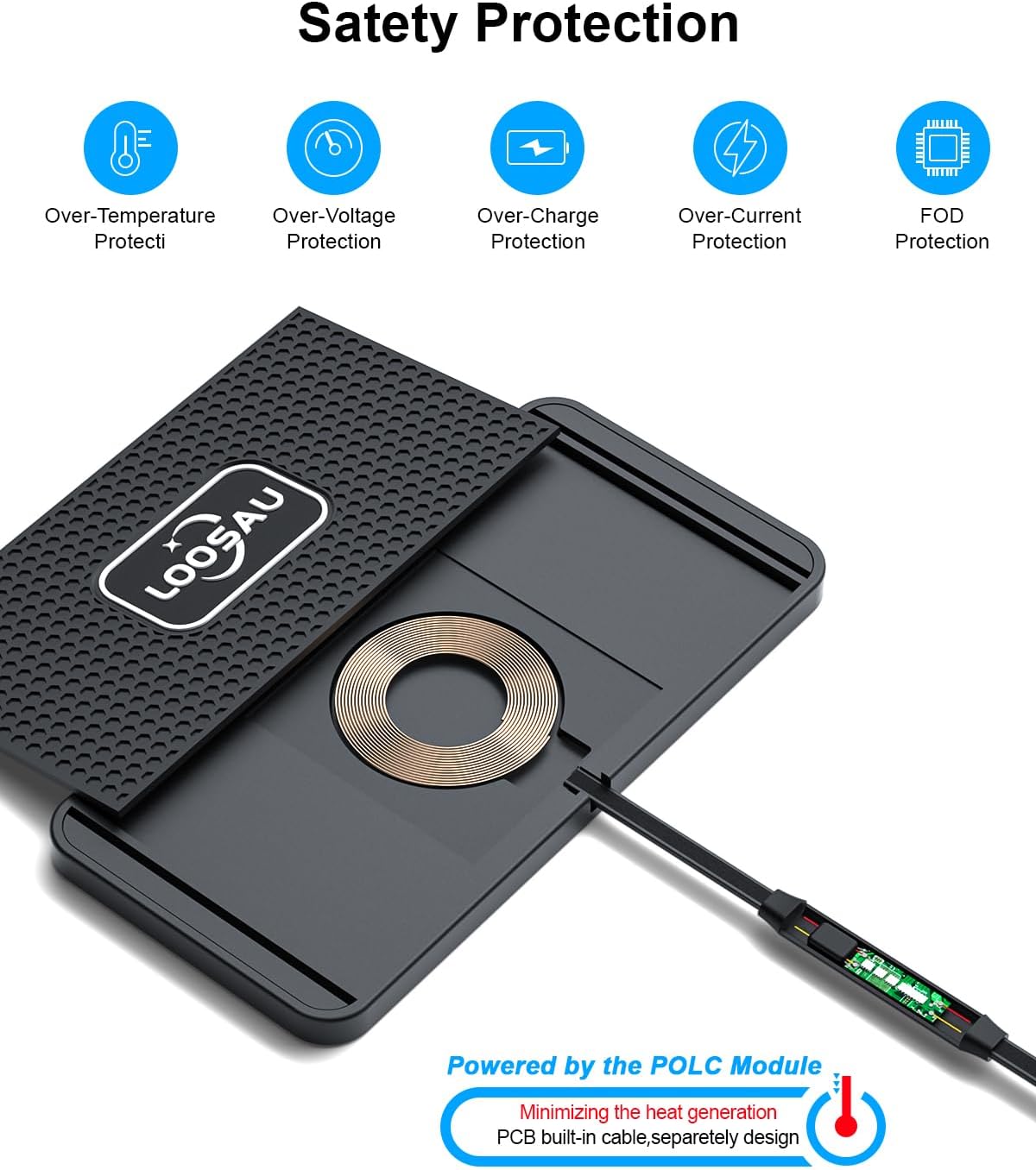 25W Wireless Charger Car Fast Wireless Phone Charging Pad Type C