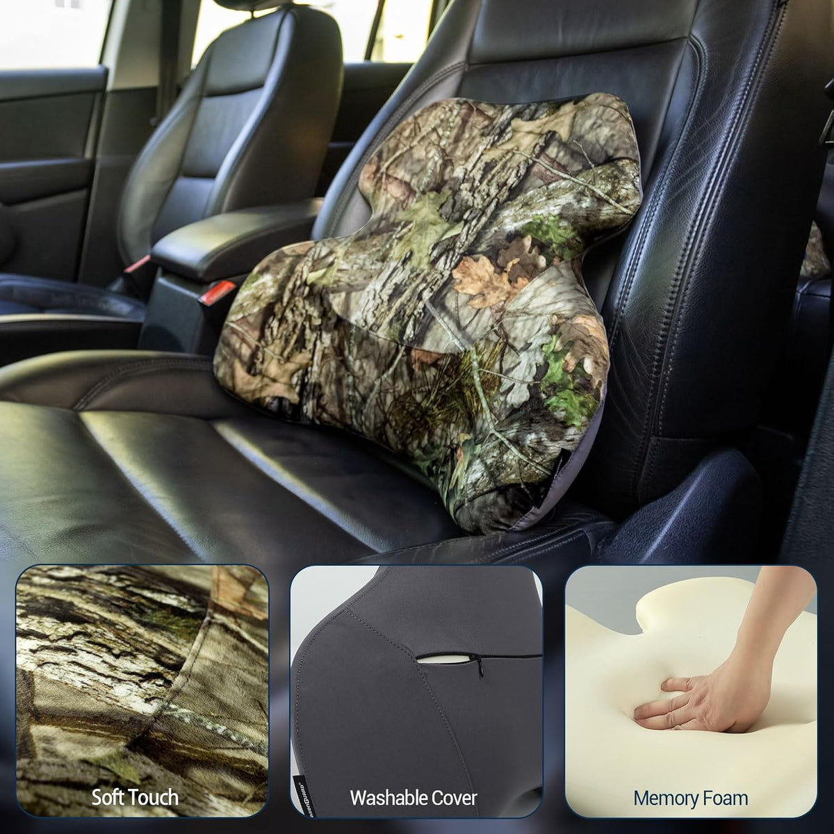 Season Guard Back Support Pillow, Lumbar Pain Relief Cushion for Office/Car
