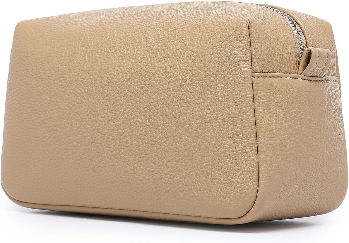 Travel Makeup Bag, Ring Clasp Wristlet Organizer (Sandy)