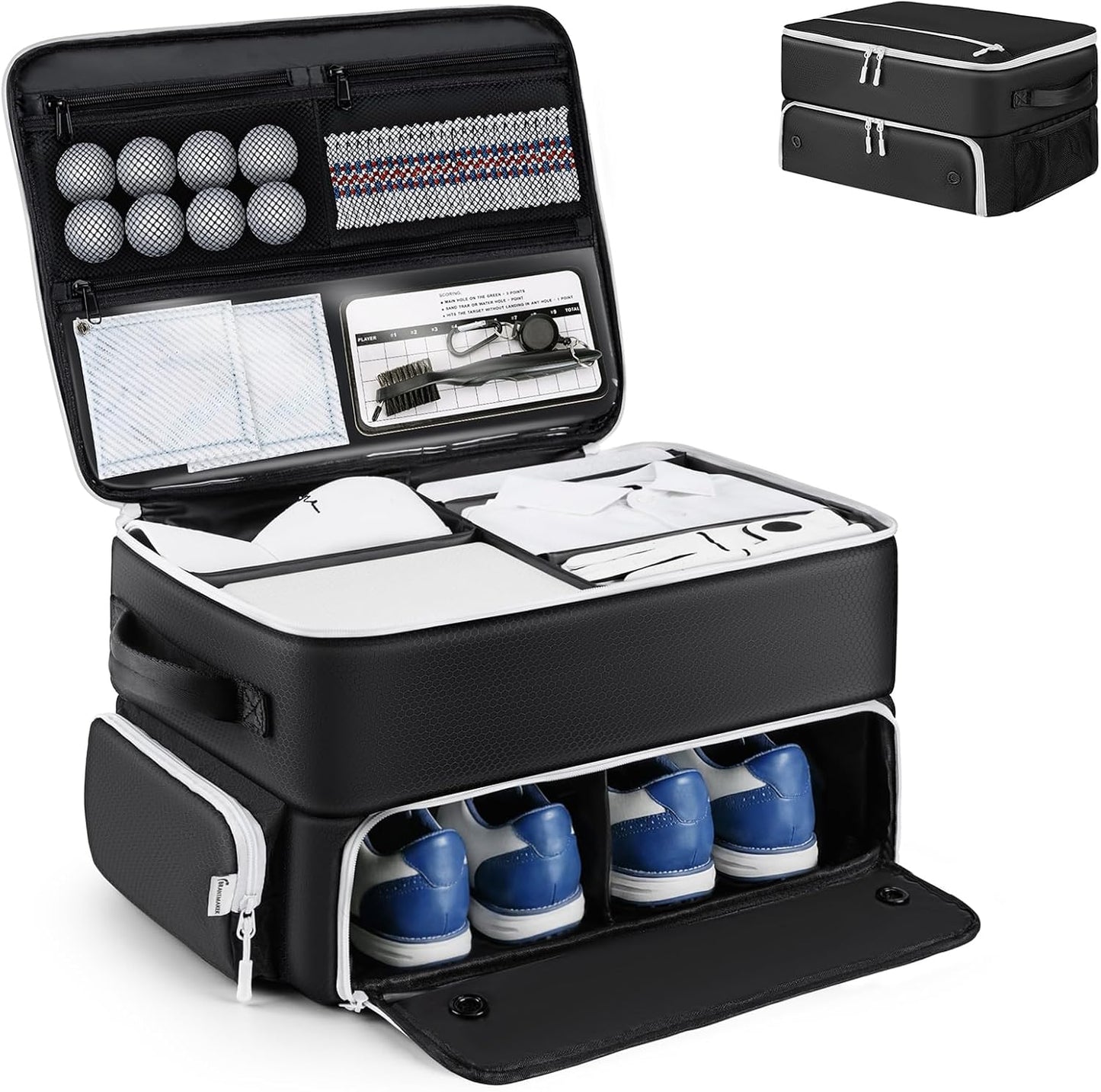BRANTMAKER Golf Trunk Organizer, Golf Accessories for Men/Women to Storage Stuff and Gear, Cool Gifts for Golfers, Dad, Him/Her, Birthday or Father’s Day
