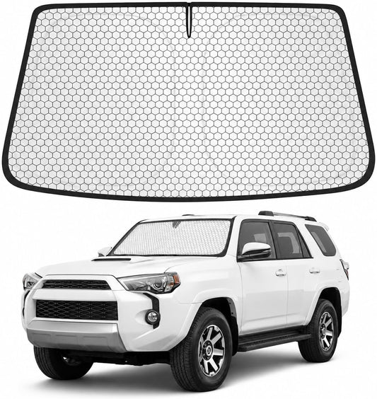 Windshield Sun Shade for Toyota 4Runner 2010–2026, Custom Fit No-Gap Car Sunshade, Blocks Heat & UV, Keeps Interior Cooler, Foldable Windshield Shade