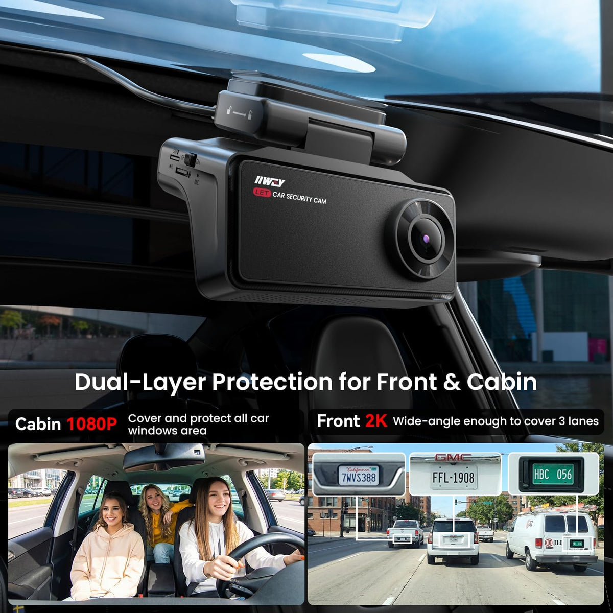 IIWEY 4G LTE Dash Cam with Live View, Instant Alert, Cloud & SD Storage