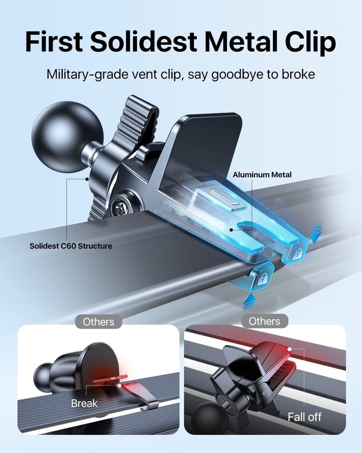 andobil Upgrade Phone Holders for Your Car Vent Sturdiest Car Phone Holder
