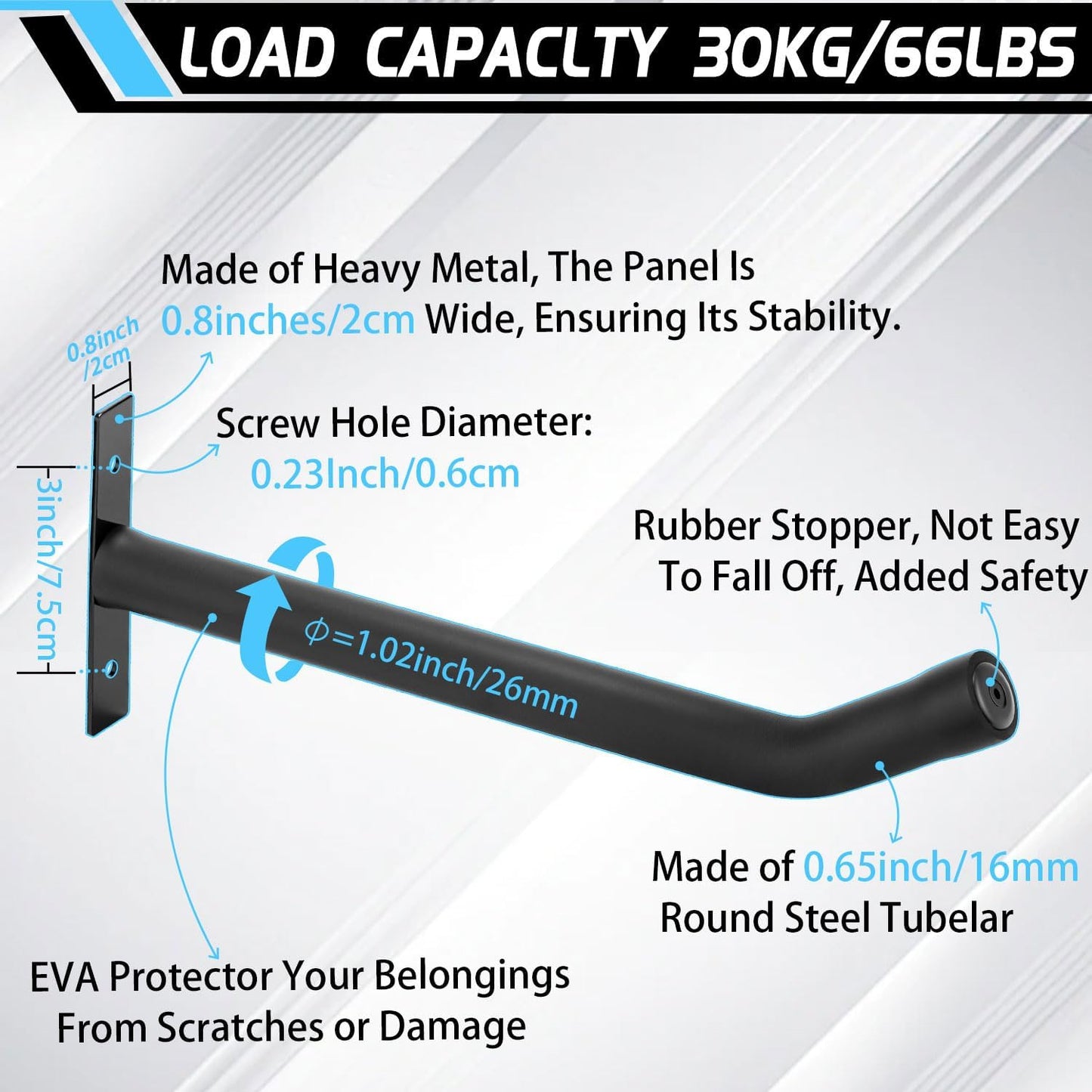 Tire Rack Wall Mount, Heavy Duty Tire Storage Rack System with Ladder Hooks, Garage Hooks for SUV Tires, Ladder Storage & Garage Organization