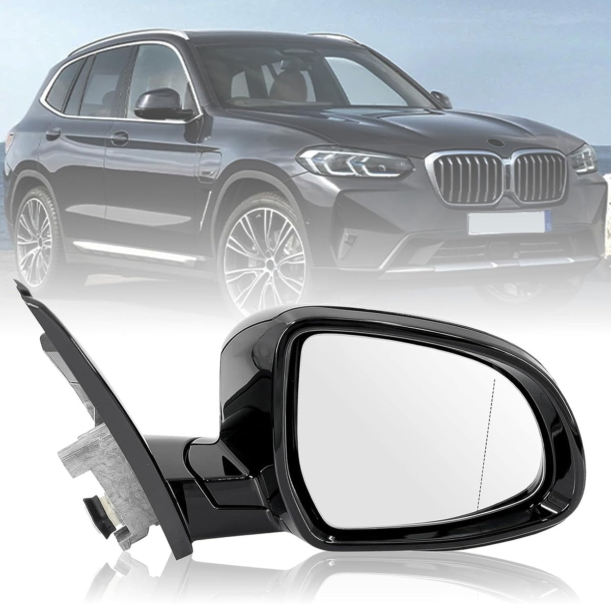 Right Passenger Side View Mirror Fits for BMW X3 G01 G08 2018-2023 White