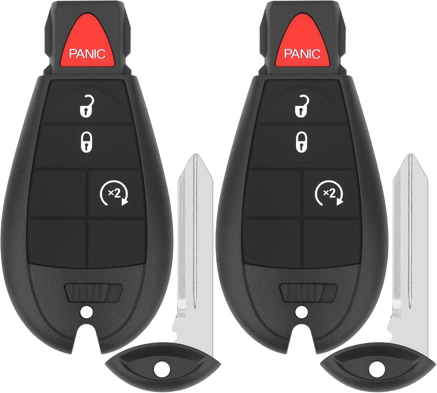 Vurkcy Key Fob Replacement for 2013-2021 Dodge Ram 1500/13-18 Ram 2500 3500 4500 5500 Car Keyless Entry Remote Control,GQ4-53T,4 Buttons,2Pcs