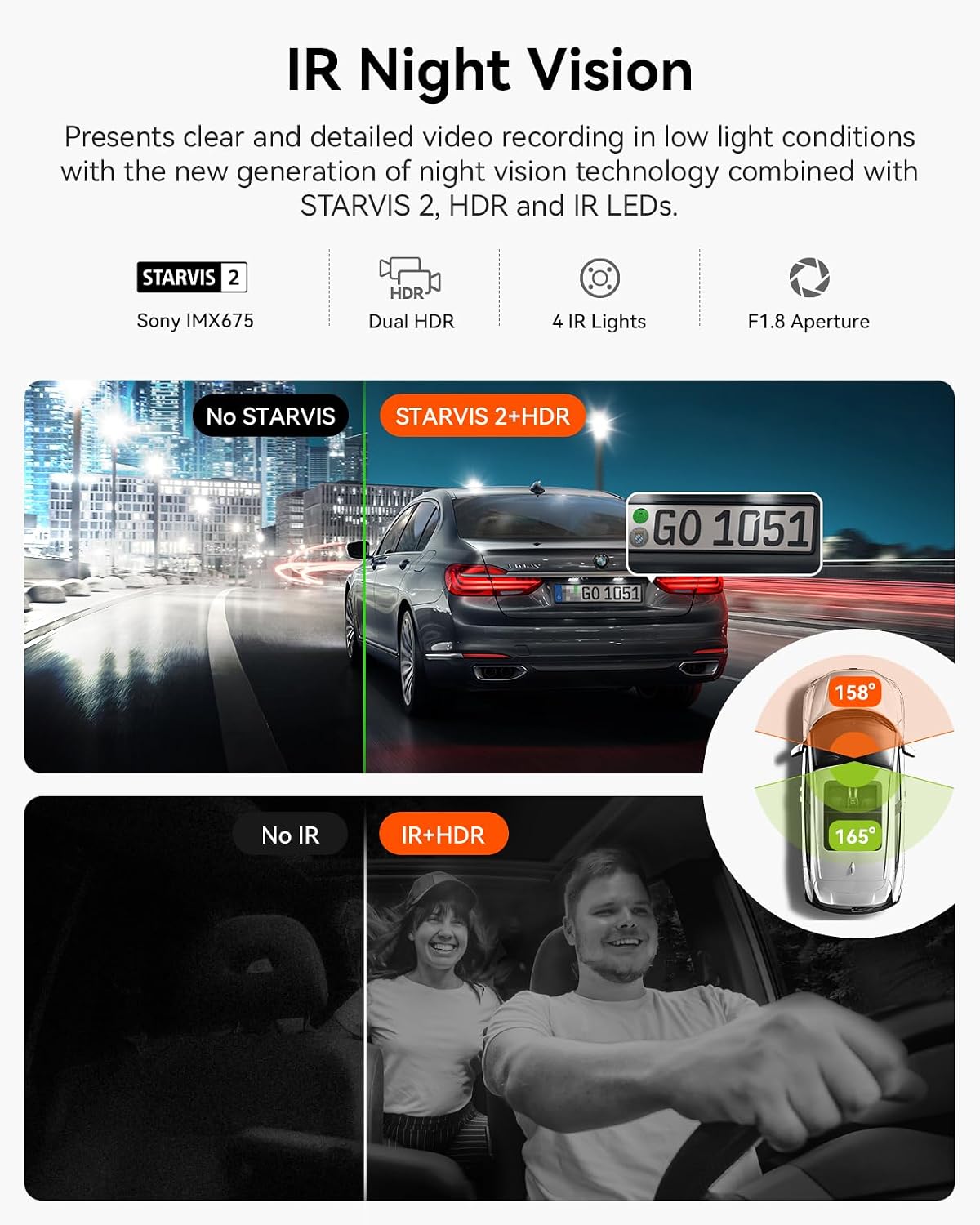 【Bundle: Vantrue N2X Front Inside Dash Cam + CPL Filter】 Dual Dashcam, Infrared Cabin Camera, STARVIS 2, Parking Mode, GPS, WiFi Dash Cam for Rideshare Taxi Daily Drivers