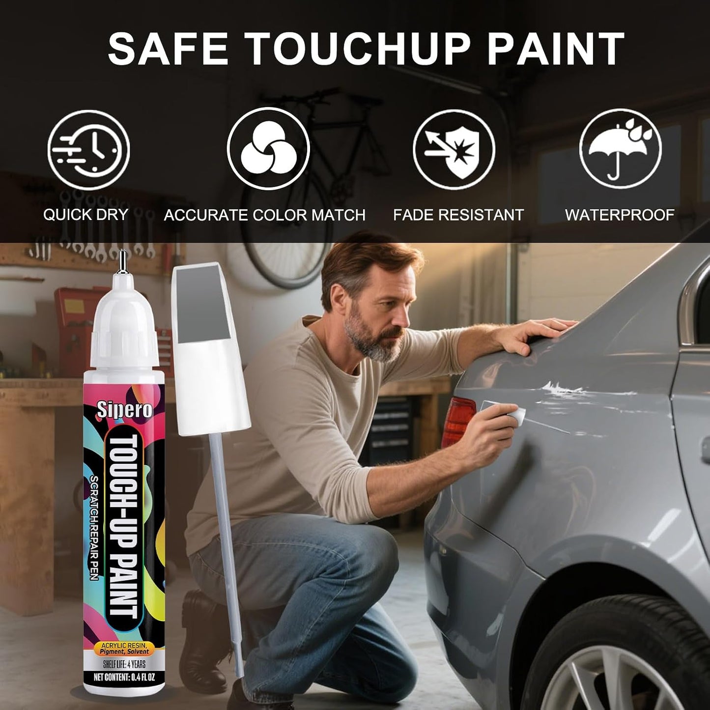 Silver Zynith (PSE/SSE) for Jeep Touch Up Paint Pen - Exact OEM Match for Chips & Scratches - Compatible with Grand Cherokee, Wrangler, Compass