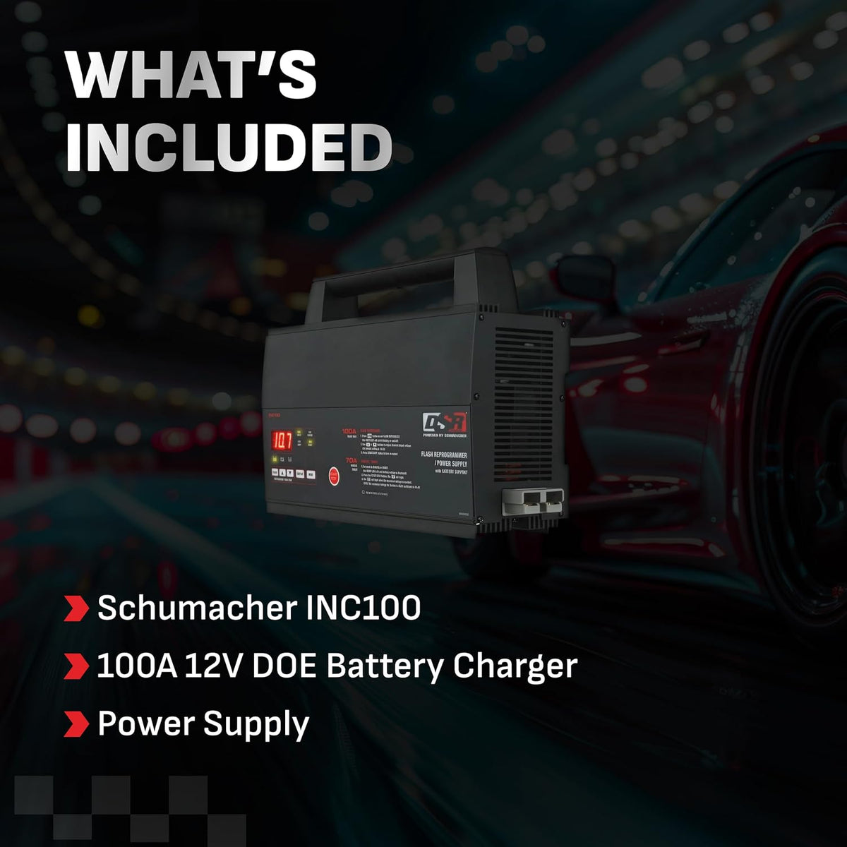 Schumacher Electric 100A Car Battery Charger & Power Supply, 12V – INC100