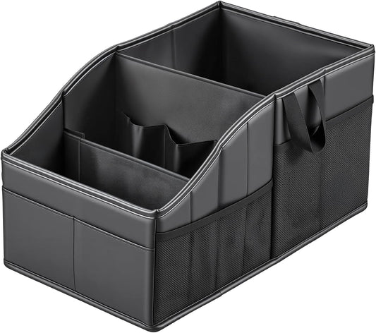 WHHMK Car Storage, Sturdy Leather Car Backseat Organizers, Support Up to 33 LB of Weight Automotive Front Seat Organizer, Floor Organizer and Storage Used for SUV Truck Toy Snack Water Bottle Holder