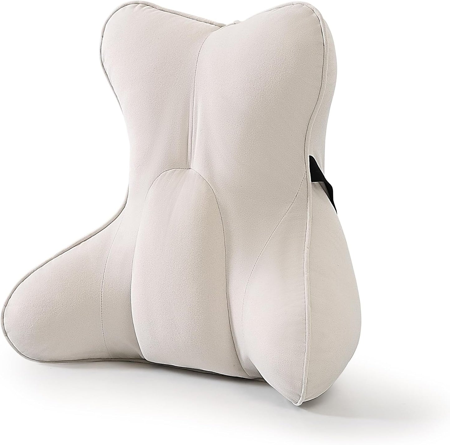 Lumbar Support Pillow(Pat. Pend) – Multi-Functional Ergonomic Back Cushion for Sofa Chair, Car Seat & Sofa, Reading Pillow with Firm Multi-Zone Support to Relieve Lower Back Pain, Misty White