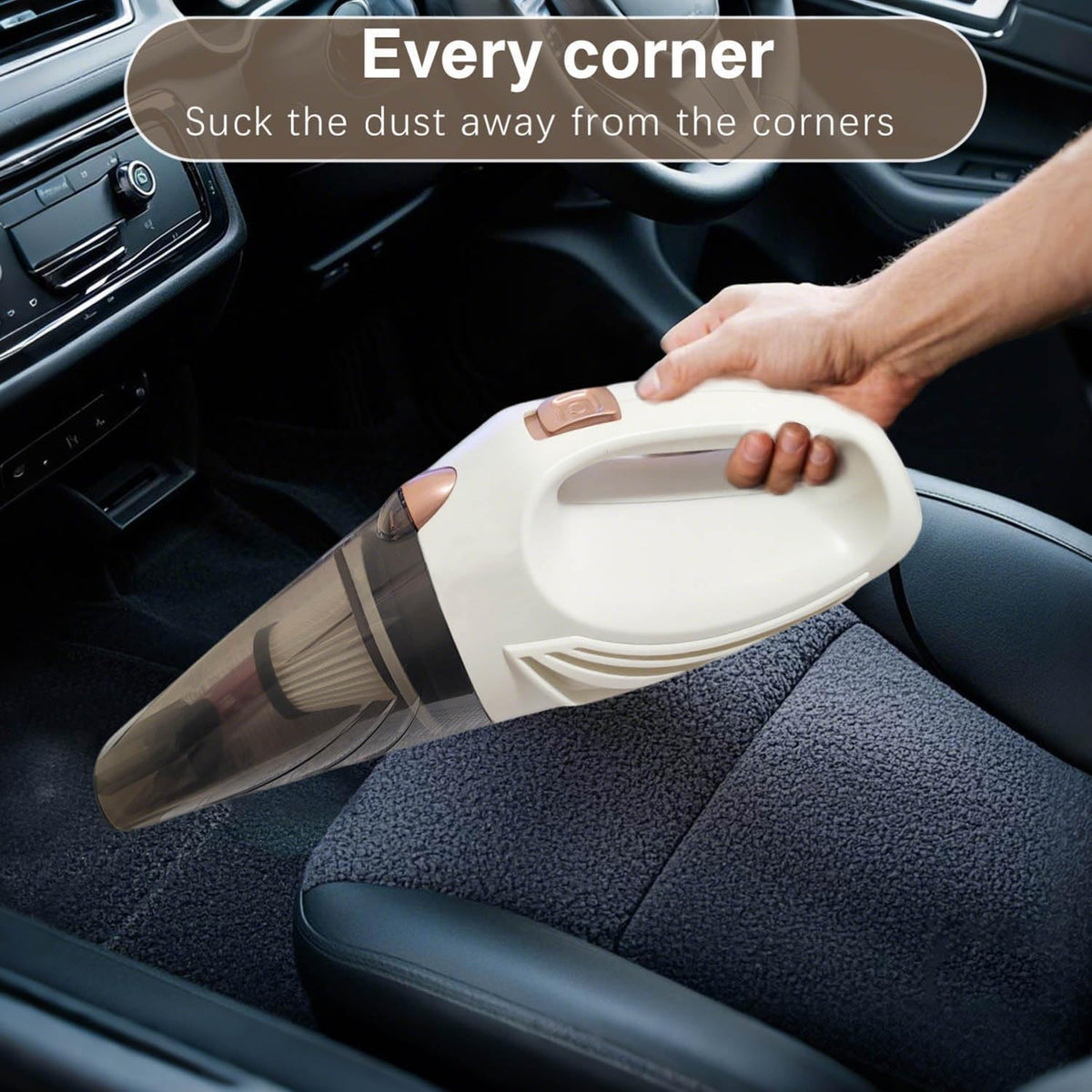 Car Vacuum Cleaner, Portable Handheld Mini Vacuum Cleaner W/ 16ft Cord, Bag, & Attachments - Small Vacuum for Car, RV, Boats, Travel