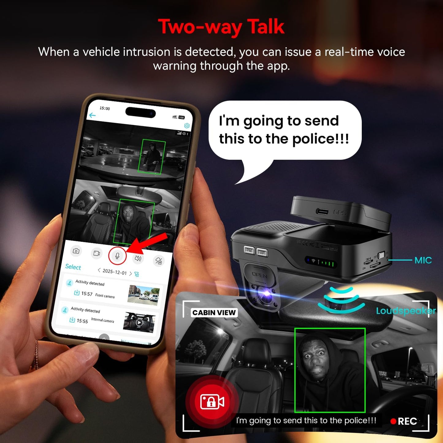 4G LTE Dash Cam with Live View, 2K+1080P Front Inside Anti-Theft Car Camera Live Streaming, Instant Alert via App, Cloud & SD Storage, IR Night Vision, No Screen, 24/7 Parking Mode, GPS, OBD