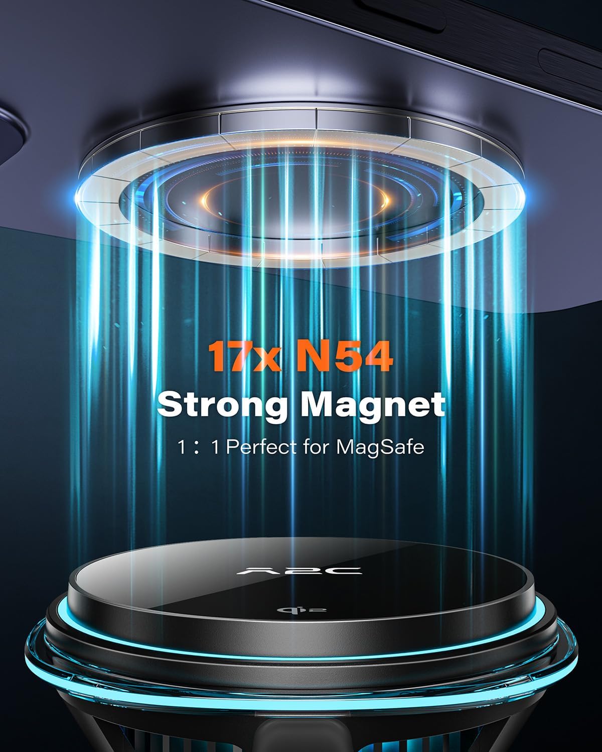 A2C Qi2 15W Wireless Car Charger CD Mount for MagSafe CD Slot | Air Vent