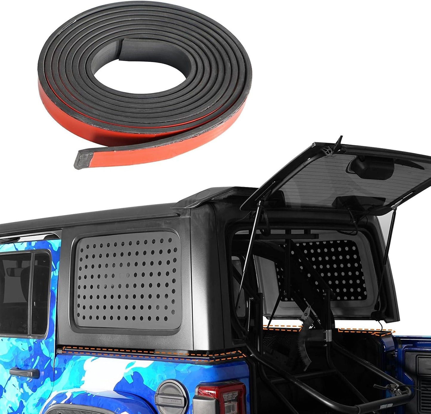 Hooke Road Hardtop Freedom Panel Seal Kit Weather Stripping for 2007-2026 Jeep Wrangler JK JL Gladiator JT, Roof Top Drip Strip Leak Fix Wind Noise Fix Kit