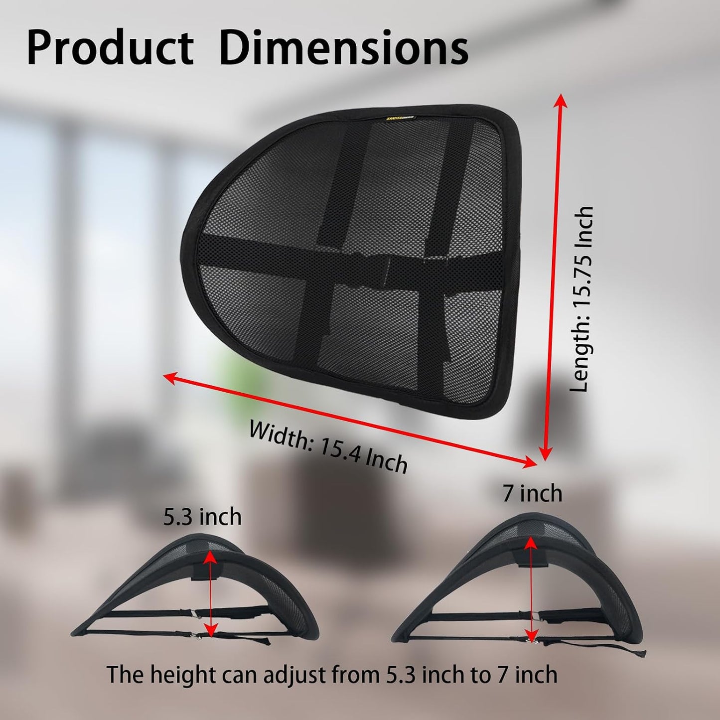 Lumbar Support Back Support for Office Chair 2 Pack Lumbar Support Pillow for Car Chair Back Support with Double Layer Breathable Mesh & Adjustable Straps