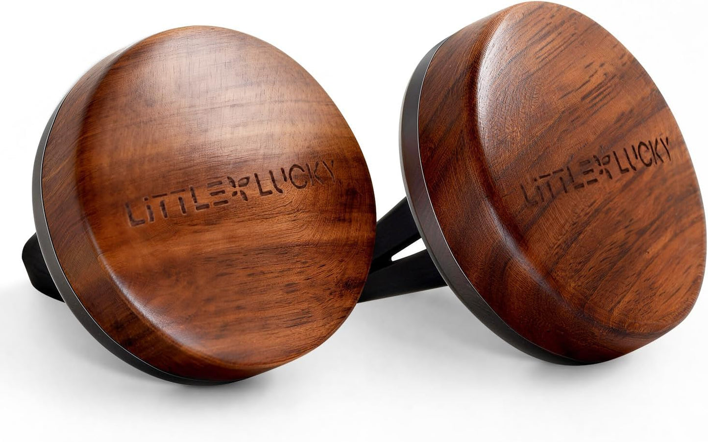 Wood Car Air Freshener Vent Clip, 2-Pack Long Lasting Natural Car Freshener | Plant-Extract Fragrances from MANE France, Hidden Vent Clip & 4 Refill Pads Included, Walnut Wood