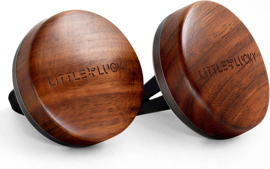 Wood Car Air Freshener Vent Clip, 2-Pack Long Lasting Natural Car Freshener | Plant-Extract Fragrances from MANE France, Hidden Vent Clip & 4 Refill Pads Included, Walnut Wood