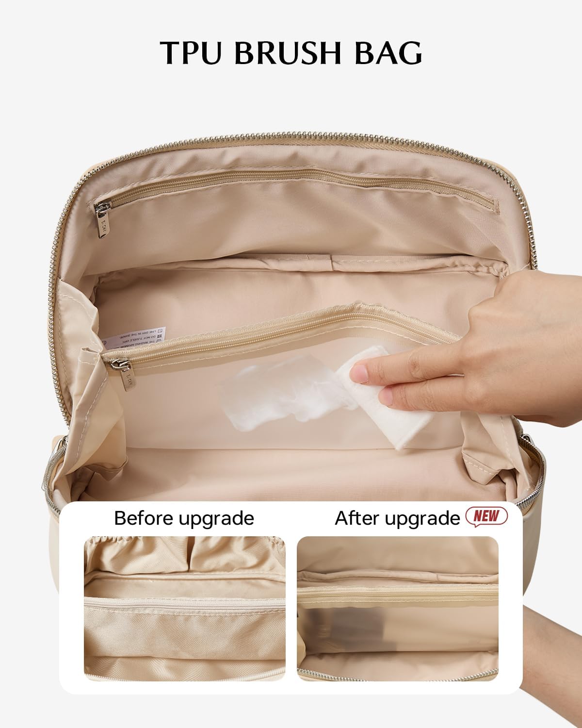 EACHY Travel Makeup Bag for Women, Personalized Initial C Cosmetic Bag