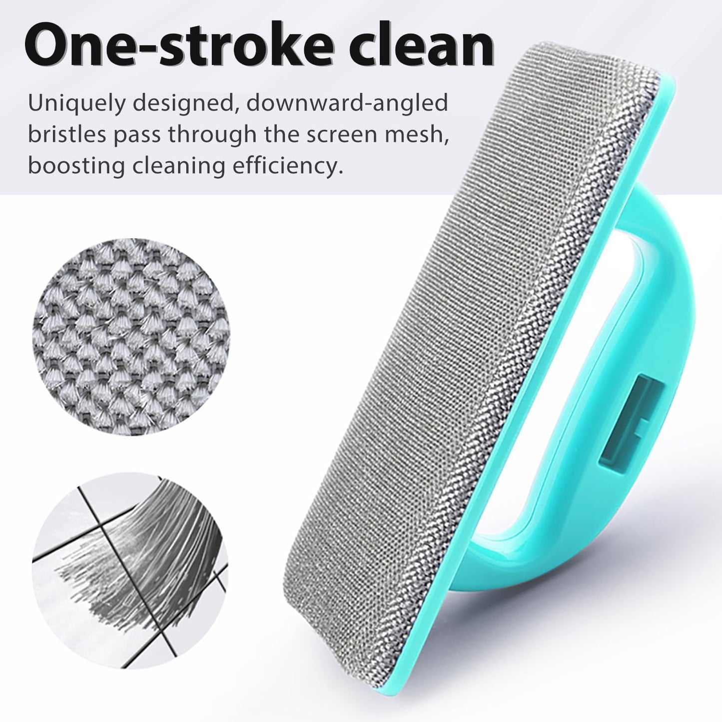 Professional Window Screen Cleaner- Large Brush Face for Door Mesh Cleaning- Detachable Mesh Screen Cleaning Tool- Wet and Dry Dual-Use