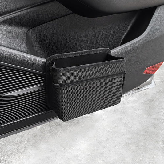 Car Trash Can, Foldable Multifunctional Hanging Storage Box Trash Can with a Roll of Garbage Bag, Multi Pocket Design Suitable for Car, Home, and Office Car Trash Cans (Black)