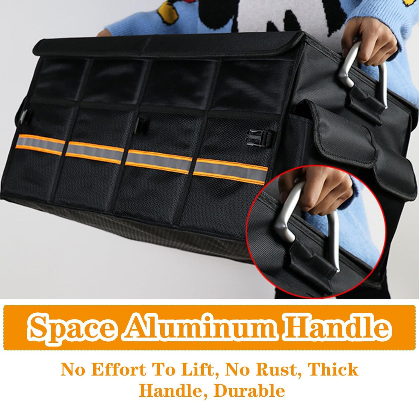 Car Trunk Organizer With Lid - Sturdy Adjustable Foldable Oxford Cloth Car Storage Organizer Trunk, Trunk Organizer For Camping