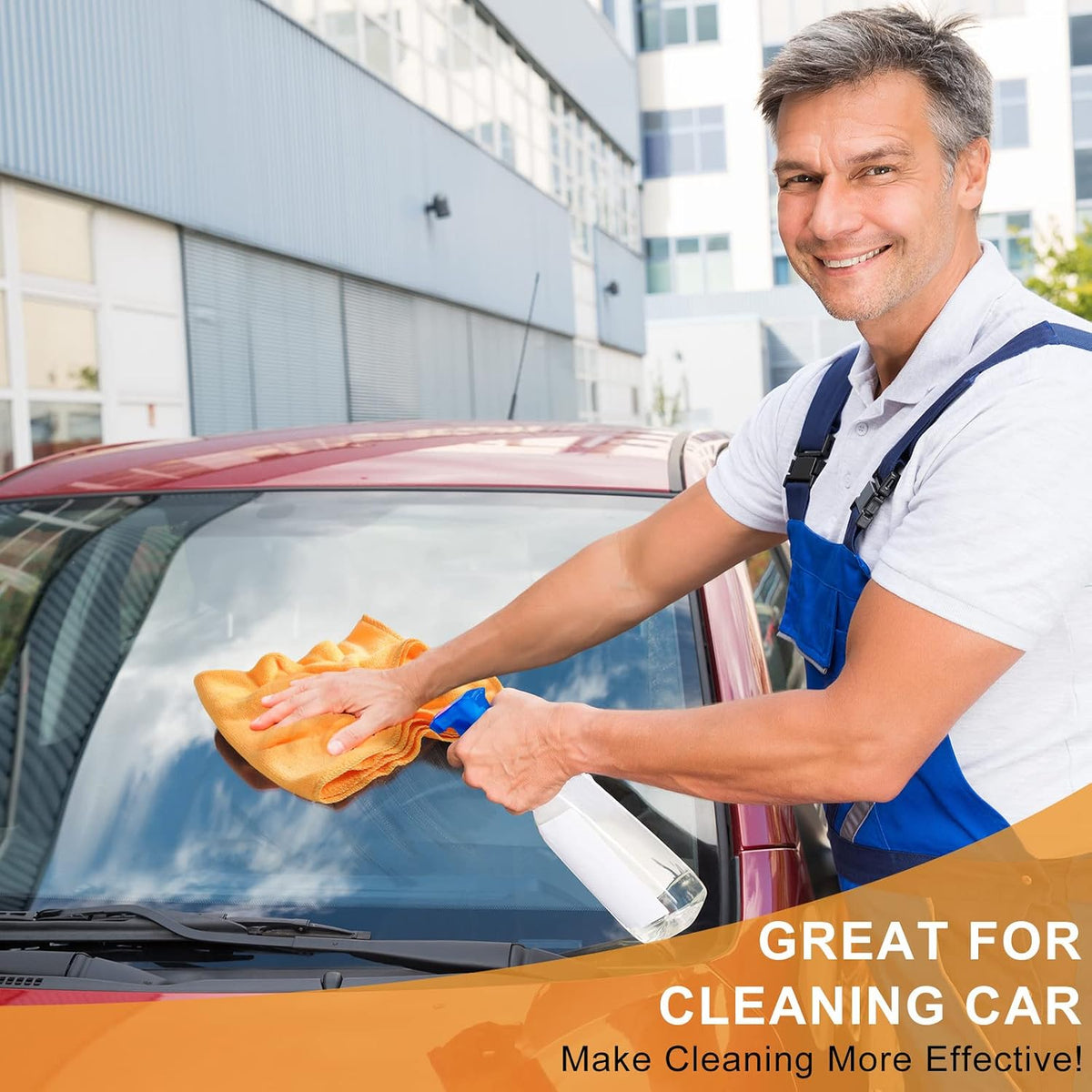 Nuenen Car Microfiber Clean Cloths, Yellow, 16 x 16 Inch, 60 Pcs