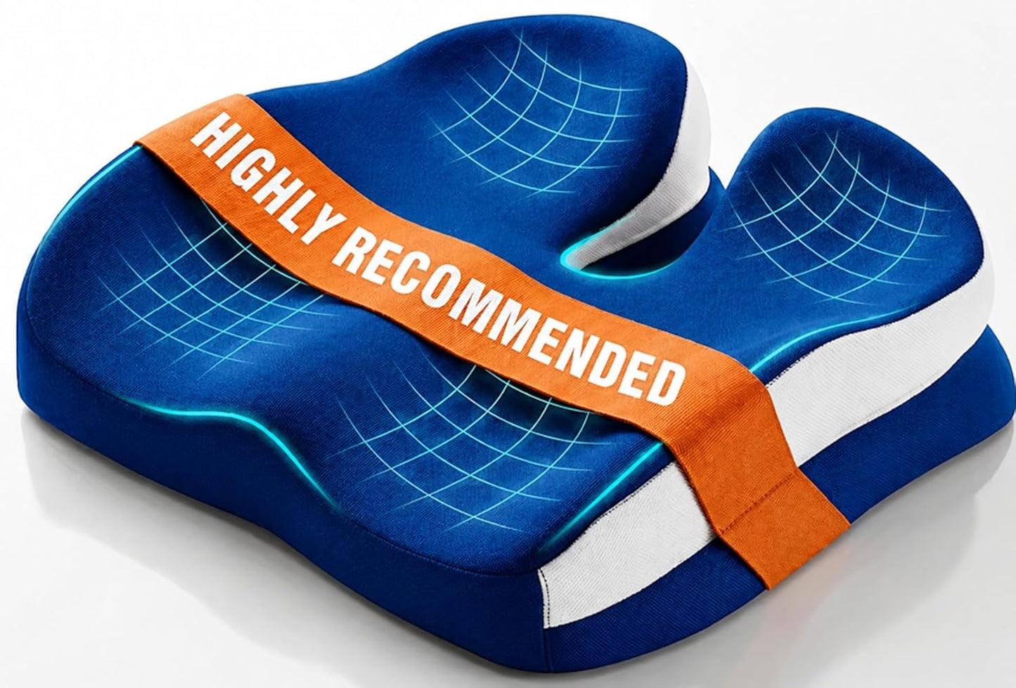 Memory Foam Seat Car Computer Desk Chair Cushion，Cushion For Tailbone Pain Relief Cushion Office Chair Butt Pillow Seat Cushions For Office Chairs Wheelchair Cushion For Long Sitting Back Pain Blue