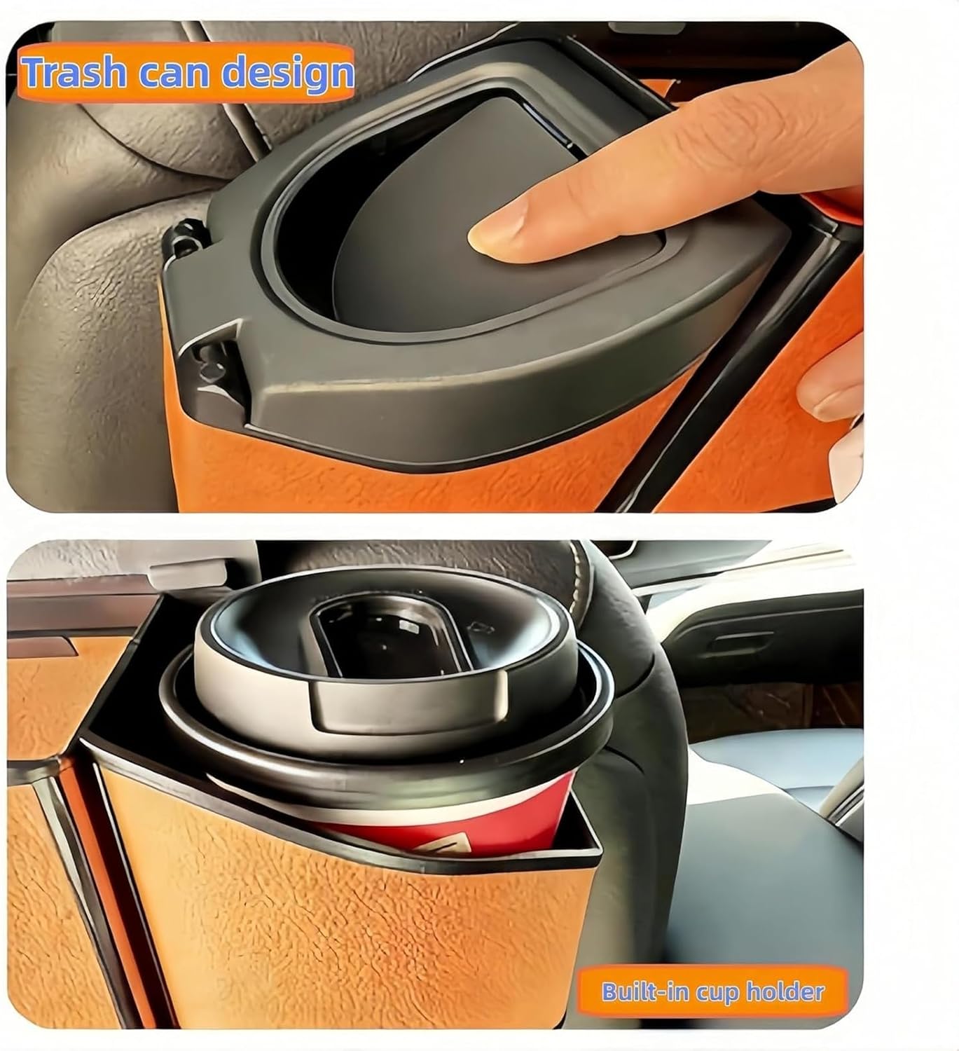 Car Back Seat Organizer, Car Tissue Holder, Cup Holder for Car - 2026 Upgrade 4-in-1 Leather Organizer & Storage Box for Phone, Snacks, Drinks, Handbag. Keep Your Ride Clean (Black)