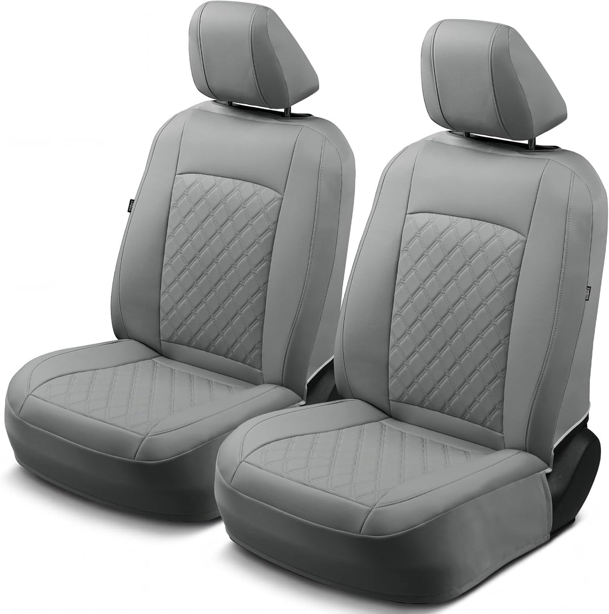 GIANT PANDA Front Seat Covers for Nissan Rogue Altima Sentra Versa Kicks Murano Pathfinder Maxima,Faux Leather Bucket Seat Cover Fit Nissan Seat Protectors (Gray Diamond) 2-Pack